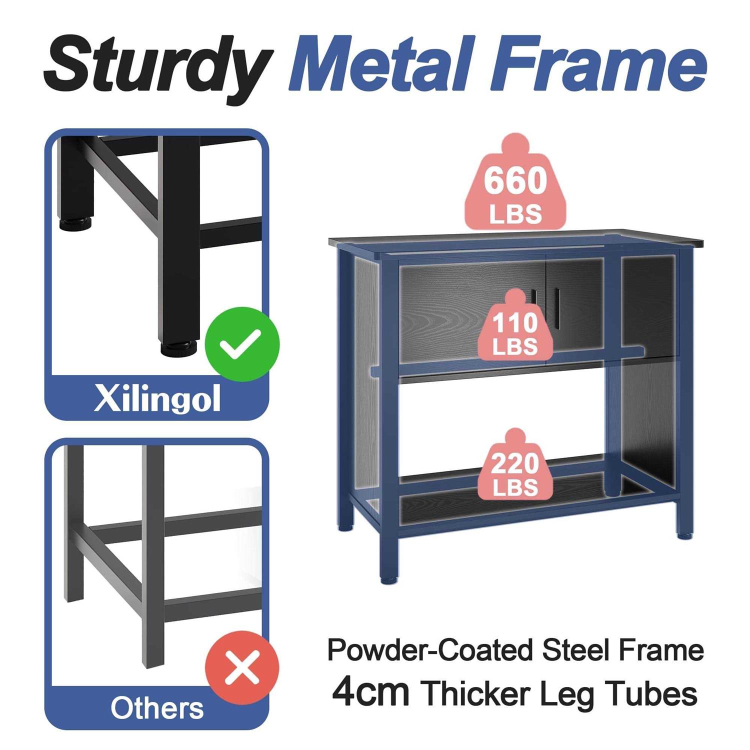 Xilingol 40-50 Gallon Aquarium Stand Fish Tank Stand with Cabinet for Fish Accessories Storage - Pet Supplies online store