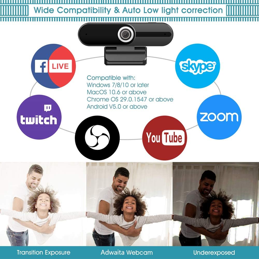 4K Webcam with Microphone Computer Camera 8MP USB Webcam 1080P for Video Calling, Conference, Streaming, Webcam with Privacy Cover and Mini Tripod,4K Resolution Ultra HD Web Cam with Microphone Pack of 2