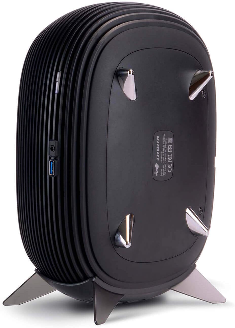 IN WIN B1 Mini-ITX Tower Case - 200W 80 Plus Gold Power Supply Included - Tempered Glass Top Panel - 80mm Side Fan (IW-CS-B1BLK-PS200W)