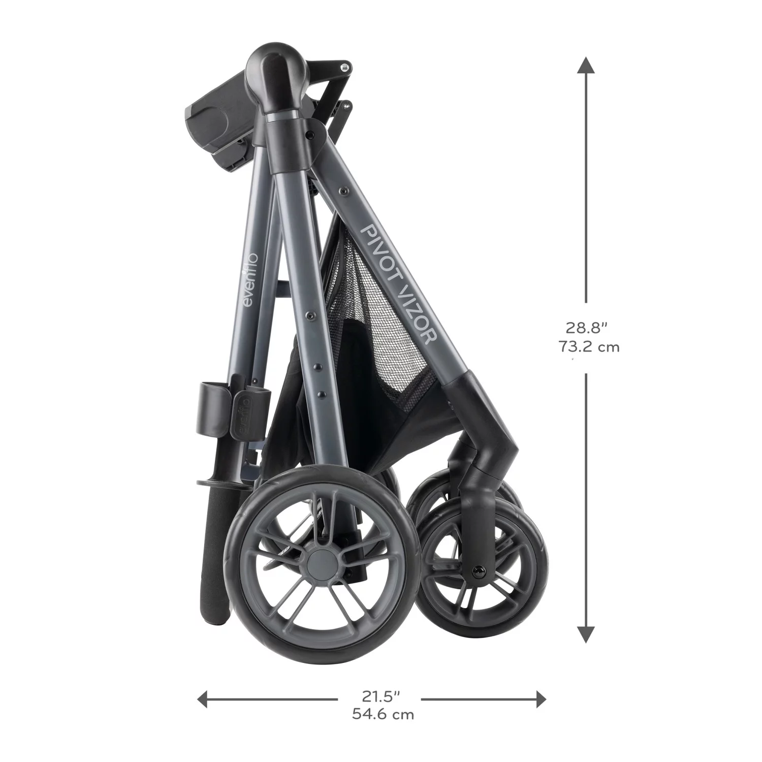Evenflo Pivot Vizor Travel System with LiteMax Infant Car Seat (Chasse Black), Unisex