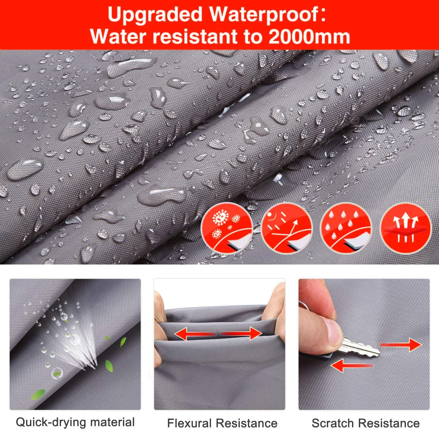Travel Trailer RV Cover,Waterproof & Windproof Camper Cover Fits 16~18FT RV Trailer,Upgraded 420D Heavy Duty Polyester Oxford Durable, UV, Water Resistant RV Covers