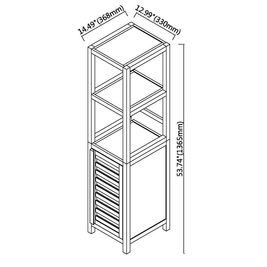 Porch u0026 den Burning Tree Solid Bamboo Spa Storage Tower Cabinet - Tan