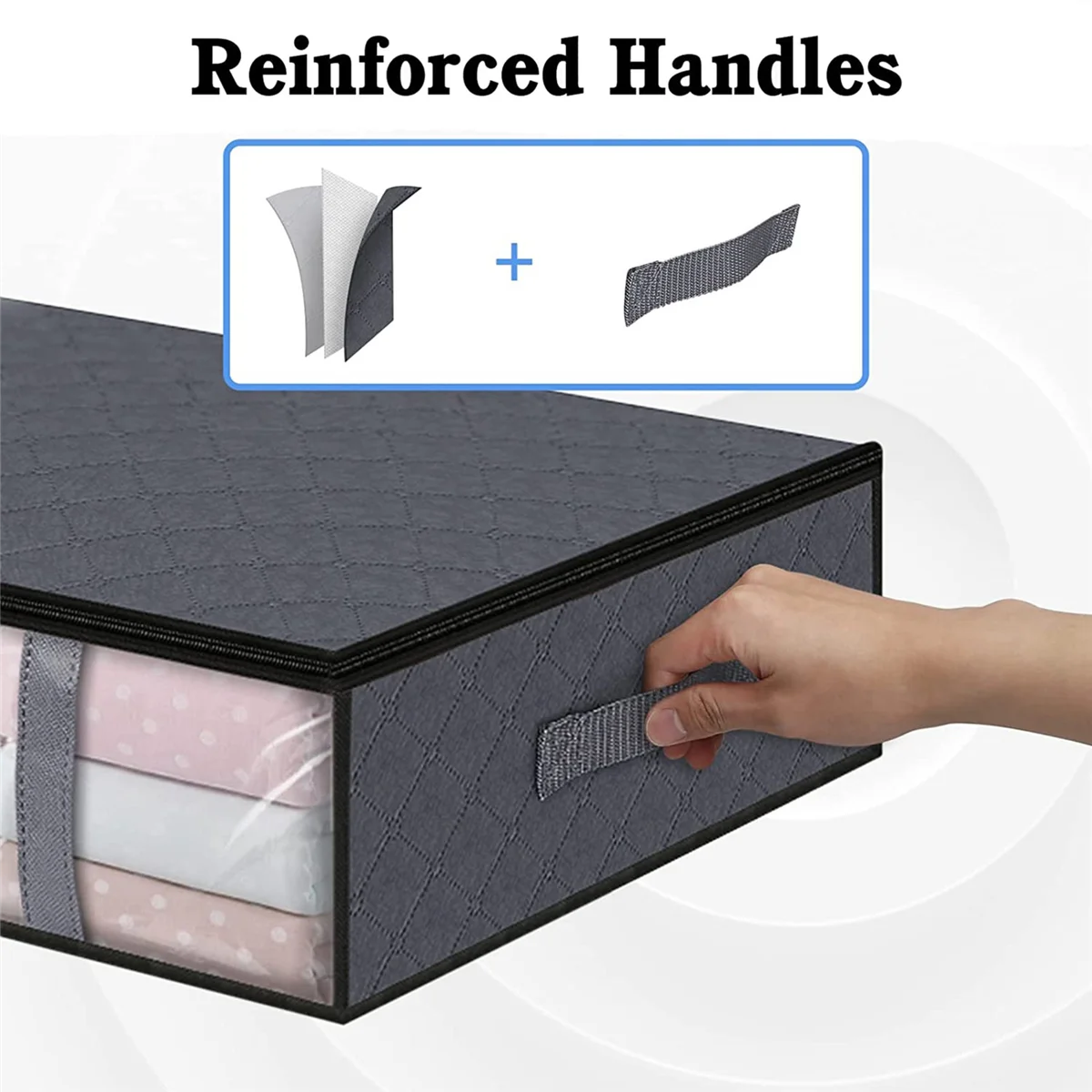 6 Pack Storage Bins Clothes Storage,Foldable Blanket Bags, Under Bed Containers for Organizing,Clothing