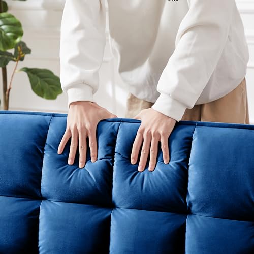 Pull Out Sofa Bed, 3-in-1 Convertible Sofa Bed, Modern Velvet Double Sofa Futon Sofa Bed with Adjustable Back, Storage Bag and Pillow for Living Room, Bedroom