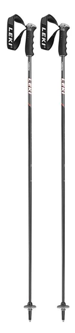 Leki Neolite Carbon Pair of Ski Poles, 125cm Black/White/Neon Red