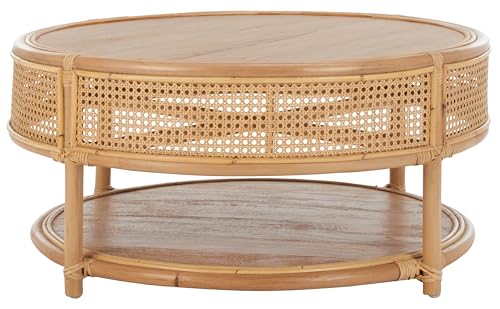 SAFAVIEH Home Collection Arvid Natural Brown Solid Wood Coffee Table (Fully Assembled)