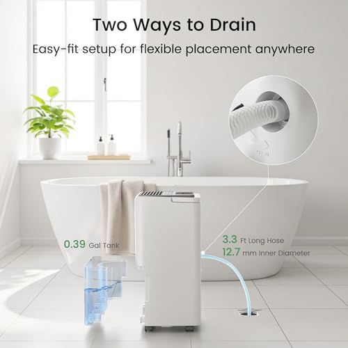 Waykar 80 Pint Energy Star Dehumidifier for Home, Basement, Large Rooms up to 5,000 Sq. Ft. - Auto Defrost, Ultra Quiet(40 dB), Auto Comfort Mode, with Drain Hose & Water Tank