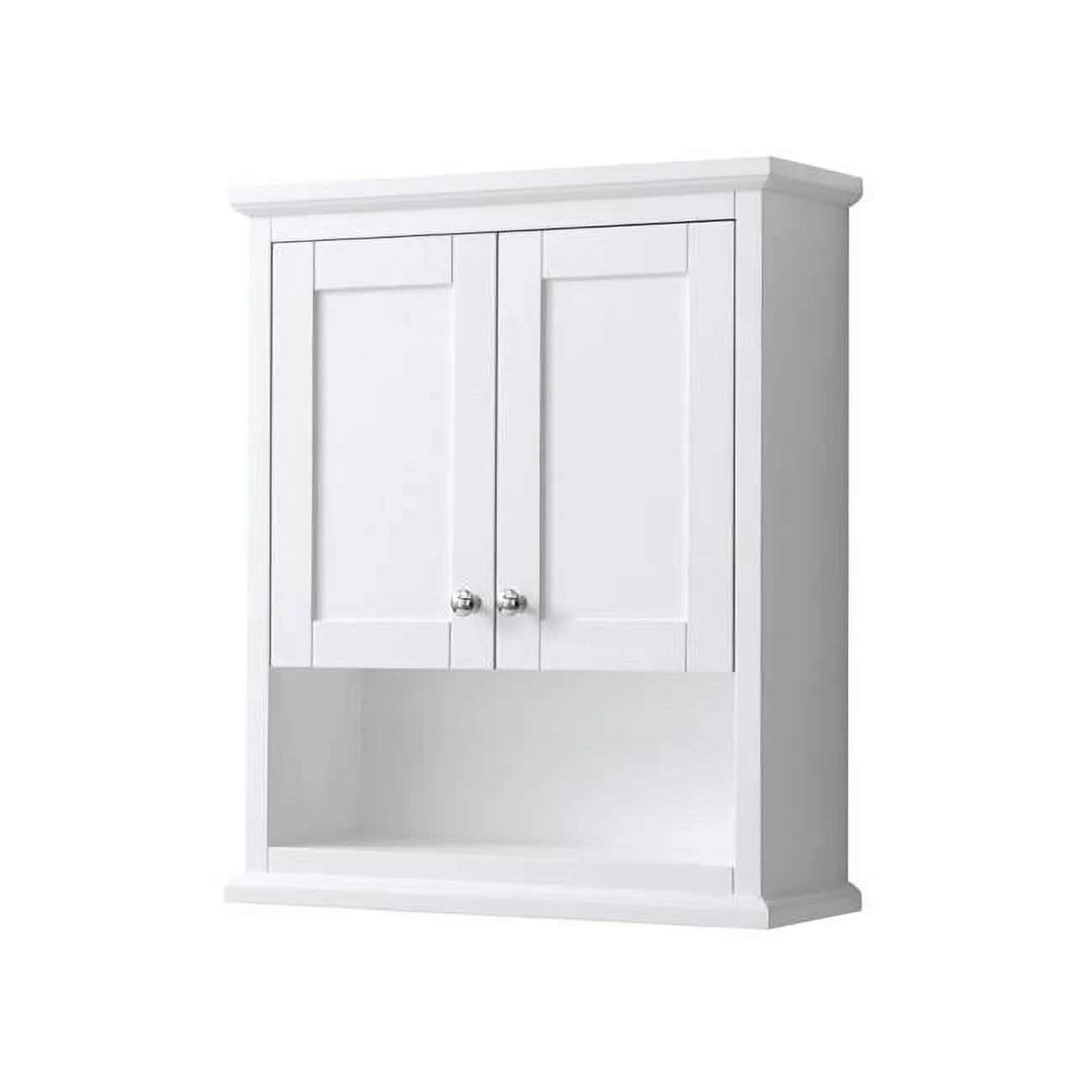 Wyndham Collection Avery 25" Wall-Mounted Wood Bathroom Storage Cabinet in White