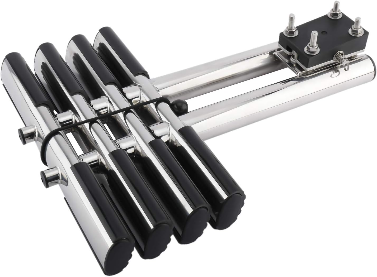 NovelBee 4 Step Dual Vertical Telescopic Boat Dive Ladder with transom mounting Bracket,316 Stainless Steel Sport Ladder for Marine Boat Yacht Swimming Pool