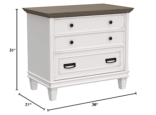 Martin Furniture Hartford Lateral File Cabinet, Brown - Fully Assembled