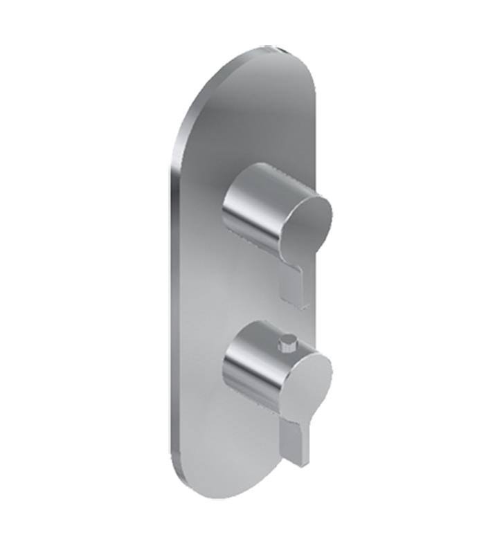 Graff G-8047-LM46E0-PN-T M-Series Round 2-Hole Trim Plate with Terra Handles (Vertical Installation) in Polished Nickel