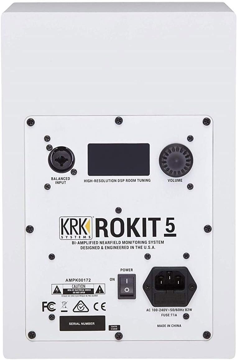 KRK ROKIT RP8G4WN 8'' Powered Studio Monitoring Speakers White w/AxcessAbles Speaker Isolation Pads, Audio Cables and eStudioStar Polishing Cloth