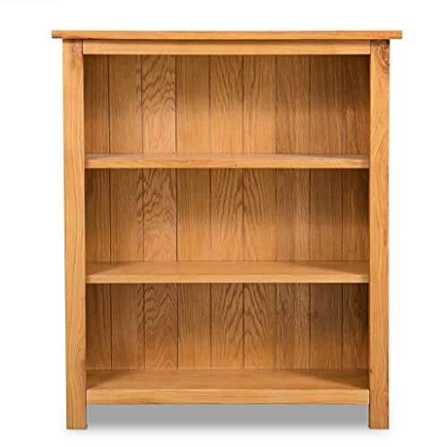 3-Tier Bookcase, Wooden Country Style Bookshel, Storage Shelves,Display Shelves,Open Bookshelves, Suitable for a Variety of Environments, 27.6"x8.9"x32.3" Solid Oak Wood