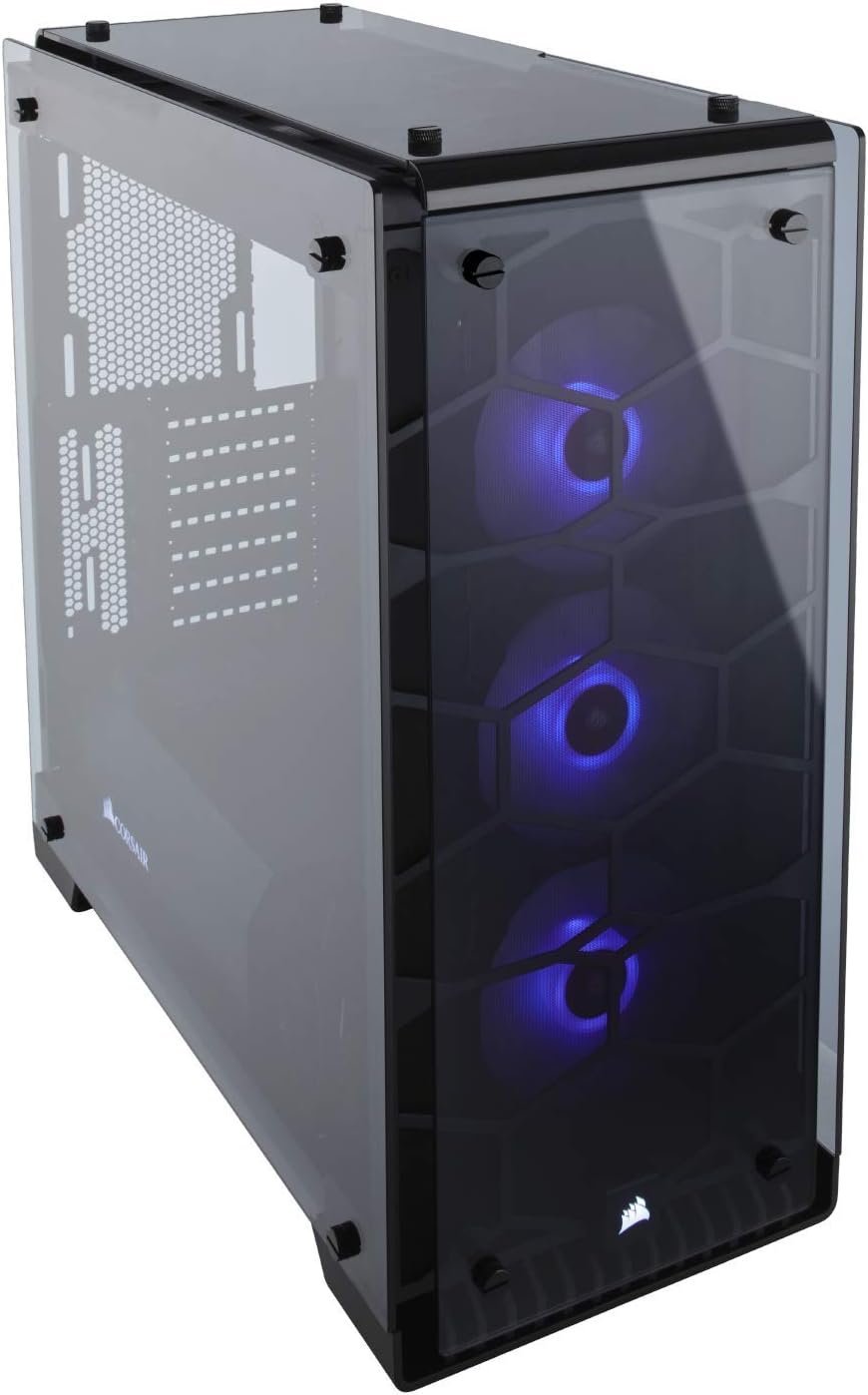 Corsair Crystal 570X RGB Mid-Tower Case, 3 RGB Fans, Tempered Glass - Black