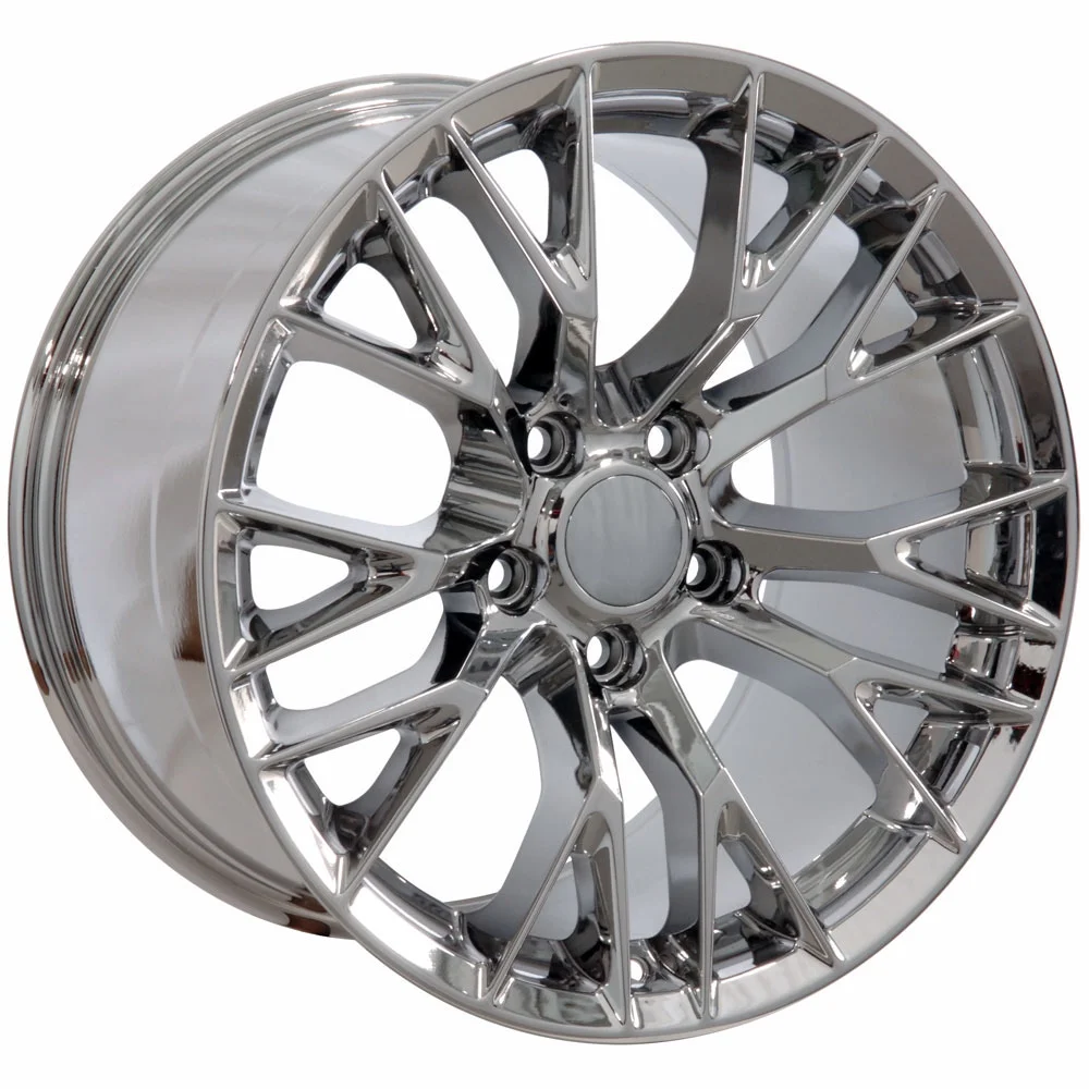 OE Wheels 18 Inch Fit Corvette Camaro CV22B C7 Z06 Style Chrome 18x10.5/18x8.5 Rims Hollander 5734 SET