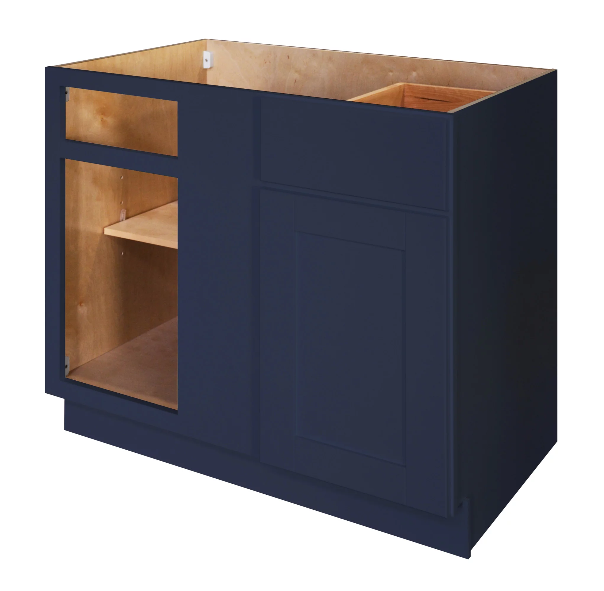 Sunny Wood B42bc-A Blue Topaz 36" Wide X 35" Tall Single Door Blind Corner Cabinet - Blue