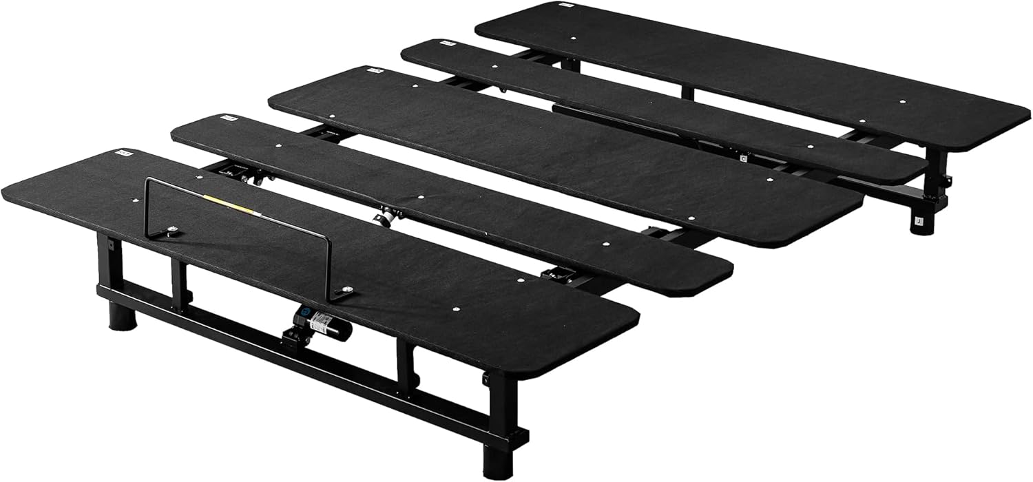Adjustable Bed Base Frame Queen Bed Frame with Head and Foot Incline Wireless Remote Zero Gravity Quiet Motor Black Queen