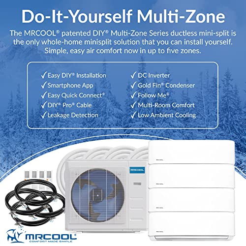 Multi-Zone MrCool DIY 4 Zone Ductless Heat Pump Split System 4th Generation - 36k Condenser