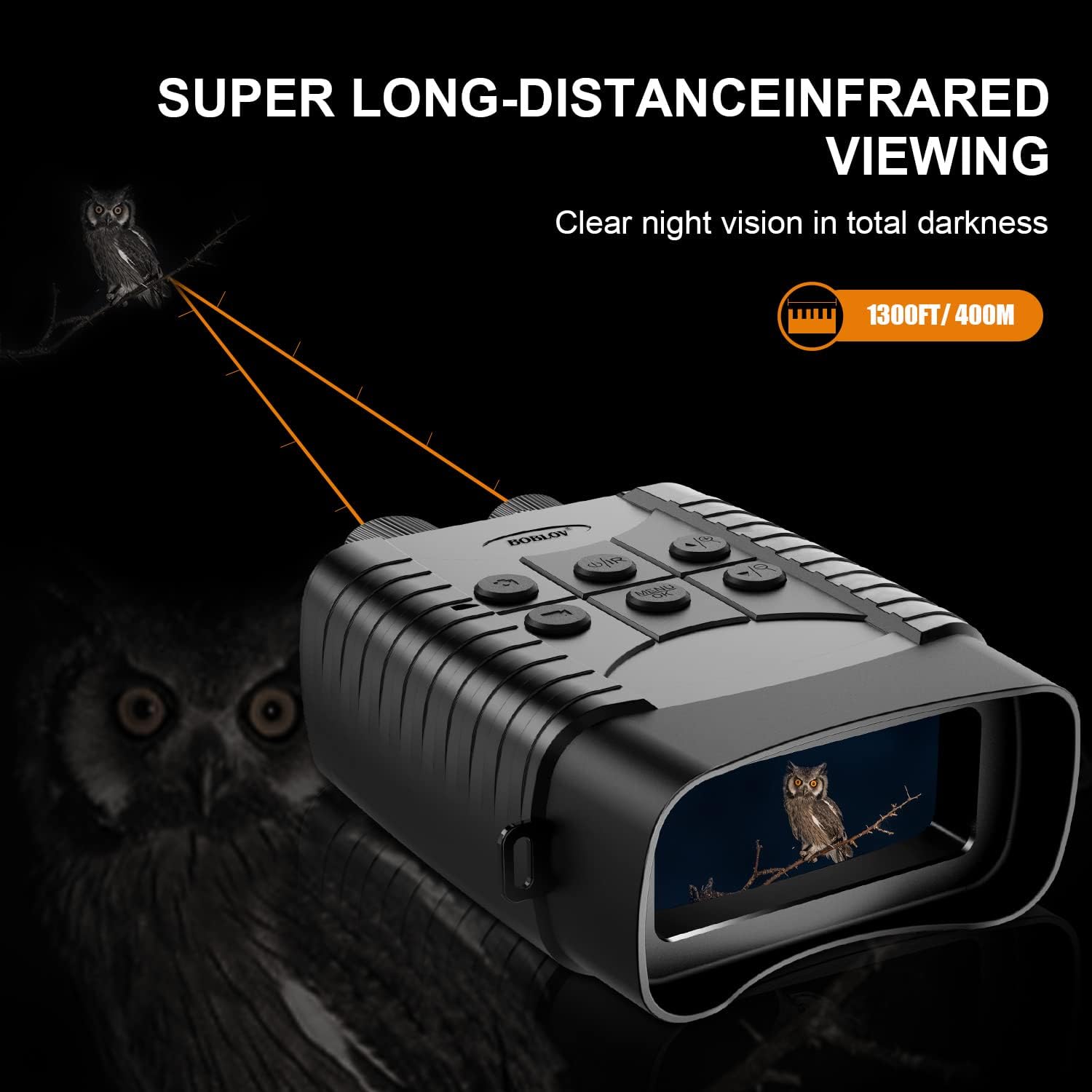 BOBLOV Night Vision Binoculars for Adults, Digital Night Vision Goggles for Hunting Military Tactical, HD Photo & 1080P Video from 400m in Total Darkness with 3" LCD