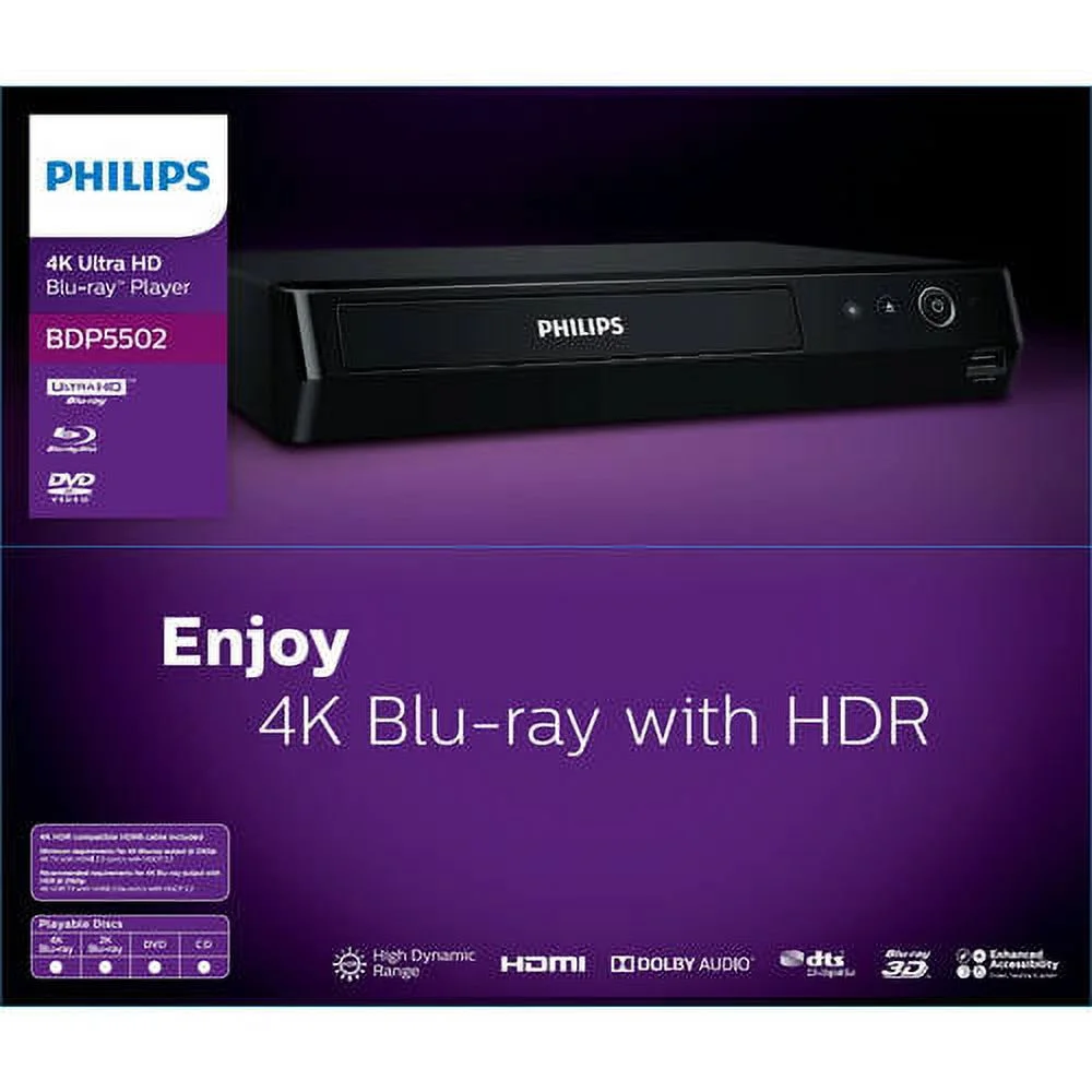 Philips 4K UHD Blu-Ray DVD Player BDP5502/F7