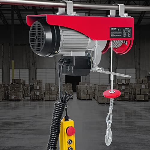 VEVOR 14ft 1320lbs Electric Hoist, 110v Electric Hoist 40ft/20ft Lifting Height for Garage Warehouse Factory