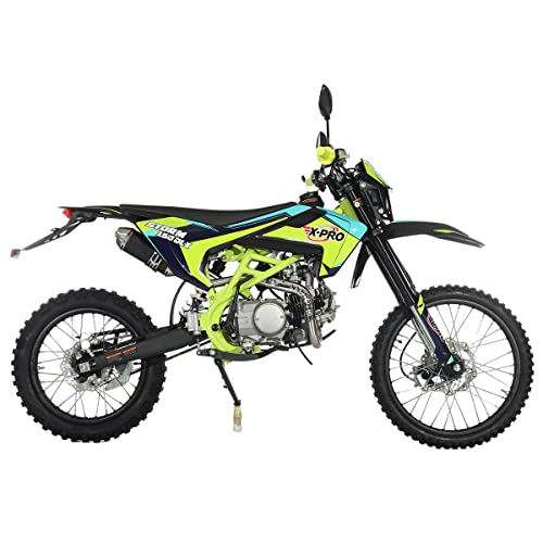X-PRO 150 Dirt Bike Storm DLX 150 4-Speed Manual Transmission with All Lights, Electric/Kick Start, Big 19"/16" Tires!
