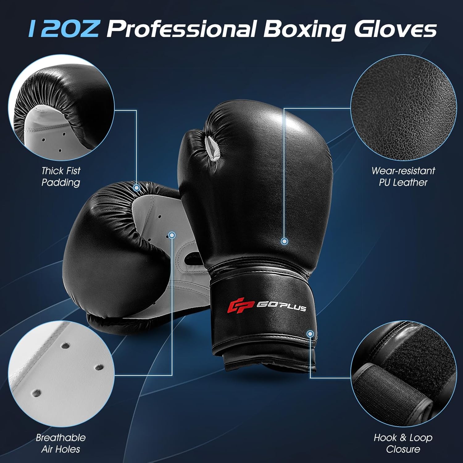 Goplus Freestanding Punching Bag, 220LBS Heavy Boxing Bag with Gloves, Shock Absorber, 12 Suction Cup Base, Kickboxing Bag with Stand for Adults Youth Men Women Home Gym