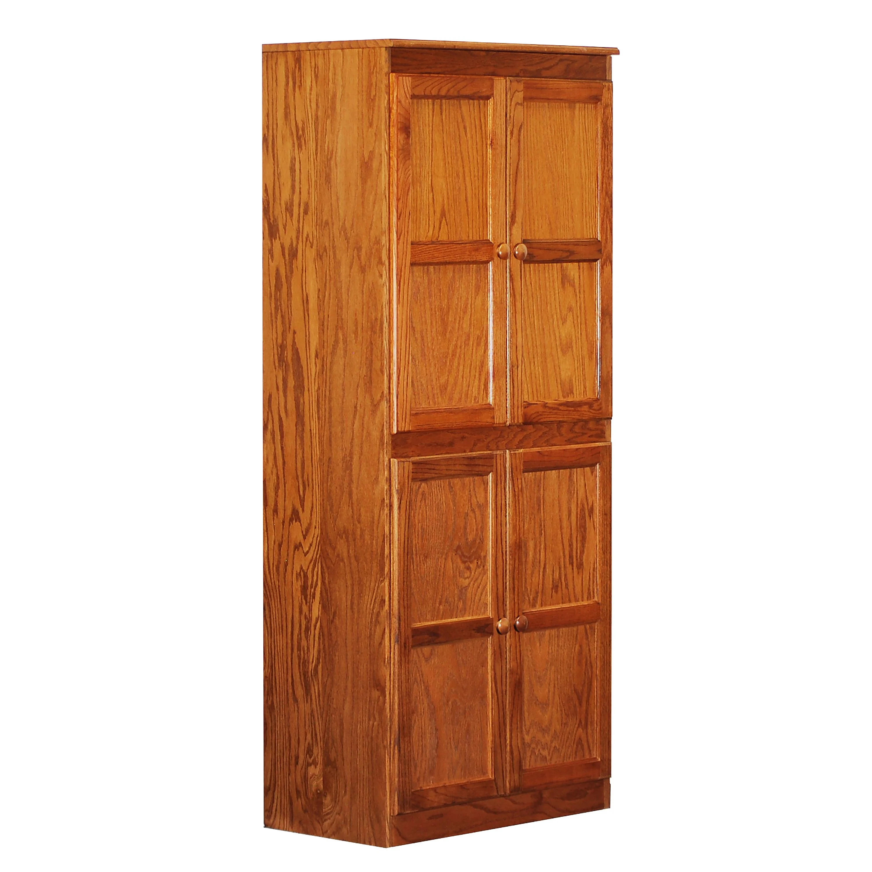 Concepts in Wood Storage Cabinet, 72 inch with 5 Shelves - Oak Finish