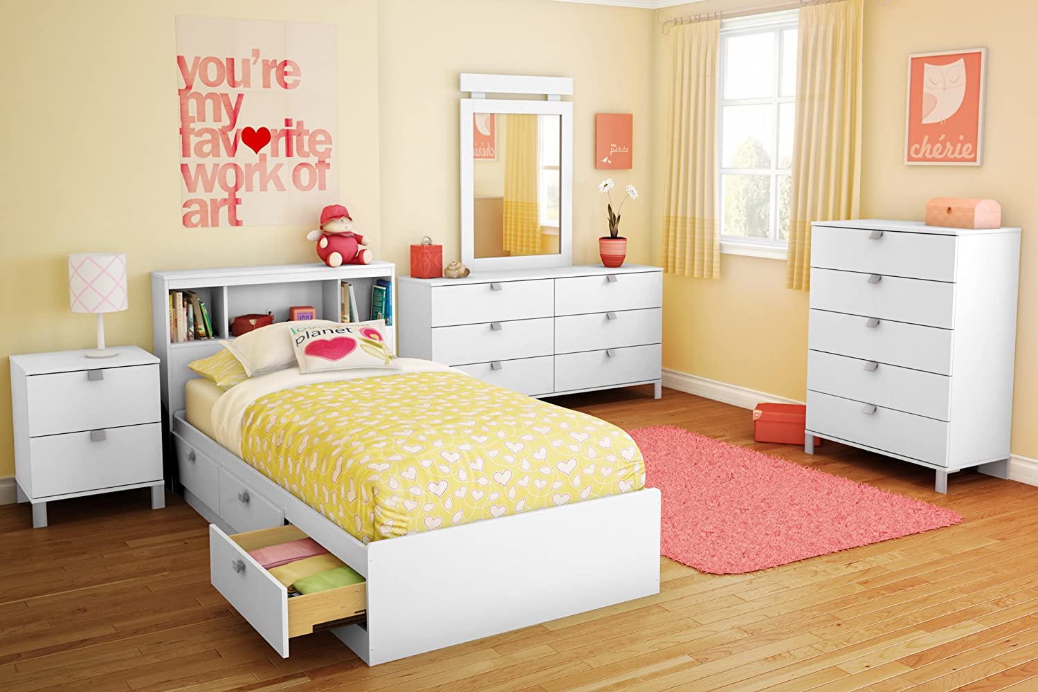 Bookcase Headboard, Pure Black, Full