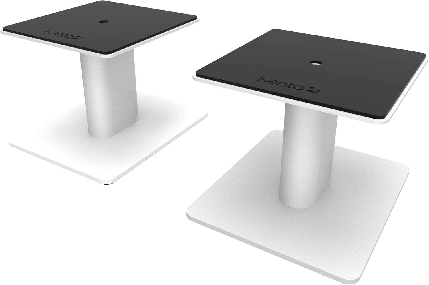 Kanto SP6HD 6 Desktop Speaker Stands | Designed for 4 to 7 Desktop and Bookshelf Speakers | Heavy Steel with Foam Padding | 30° Rotating Top Plate | Hidden Cable Design | Black | Pair