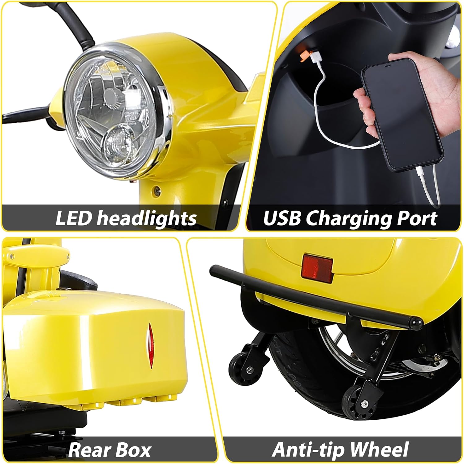 Heavy Duty 4-Wheel 3 Speed Mobility Scooter for Seniors & Adults-500 lbs. Weight Capacity，Adjustable seat.