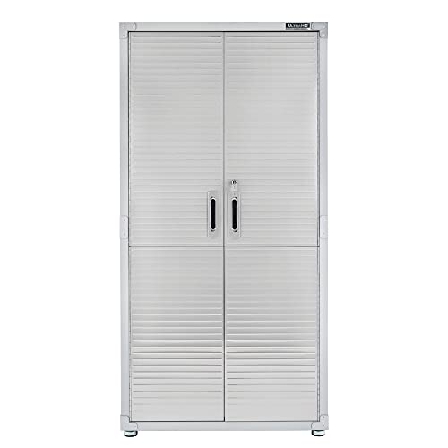 Seville Classics UltraHD Solid Steel Lockable Metal Storage Cabinet Locker Organizer, w/Adjustable Shelves for Garage, Warehouse, Office, Classroom, Granite, 48" W x 24" D x 72" H