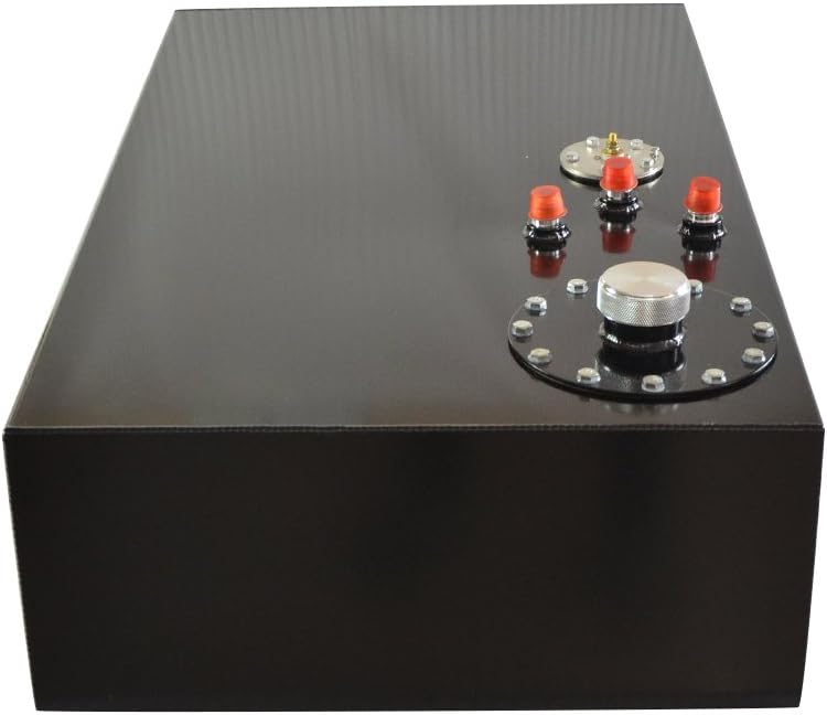 Autoforever 17 Gallon 65L Top Feed Fuel Cell Universal Aluminum Polished Racing Street Drifting Fuel Cell Gas Tank with Level Sensor and Quick Release Fuel Cap Black