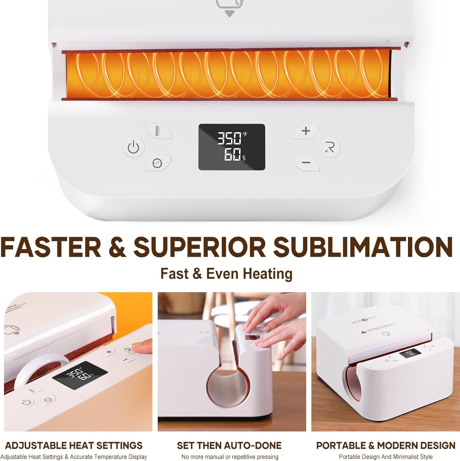 HTVRONT Auto Tumbler Heat Press Machine with 12pack Sublimation Mugs Blanks 11 oz