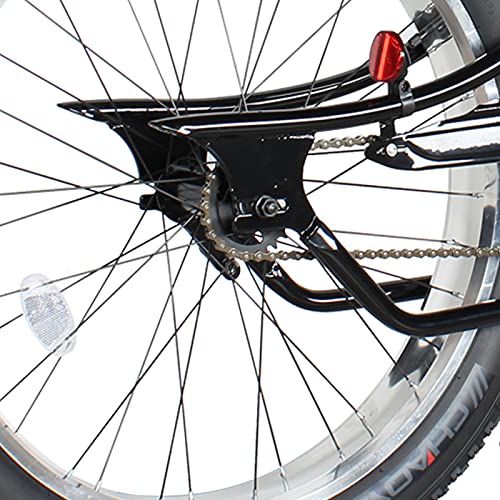 MICARGI 26 Vancouver Complete Cruiser Bikes Stretch Steel Frame Single-Speed & 7-Speed High Rise Handlebars & Low Handlebars Fat Tires Adult Beach Cruiser Chopper Bike Multiple Color