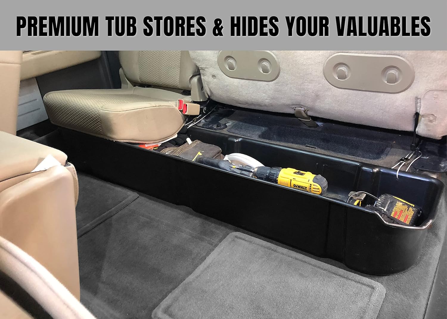 Red Hound Auto Under Seat Storage Box Compatible with F150 Ford F-150 SuperCrew Crew Cab 2009-2014 Underseat System (Only fits SuperCrew Cab, Will not fit Vehicles with OEM subwoofers)