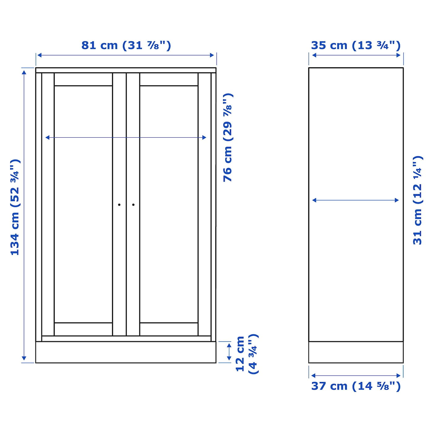 IKEA - HAVSTA Cabinet with Base, White, 31 7/8x14 5/8x52 3/4 59275101