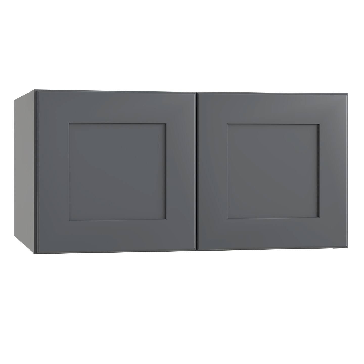Home Decorators Collection Navarre Gray Painted Shaker Stock Assembled Plywood Wall Deep Bridge Kitchen Cabinet Soft Close Doors