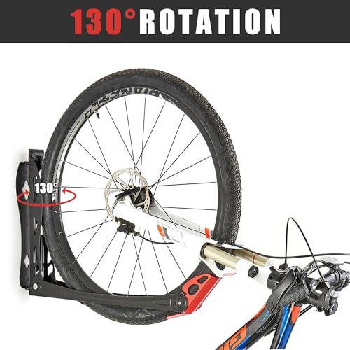 Wallmaster BIKEPAL Swivel Bike Rack, Wall Mounted Bike Storage System, Space Saving for Home and Garage, 4 Pack