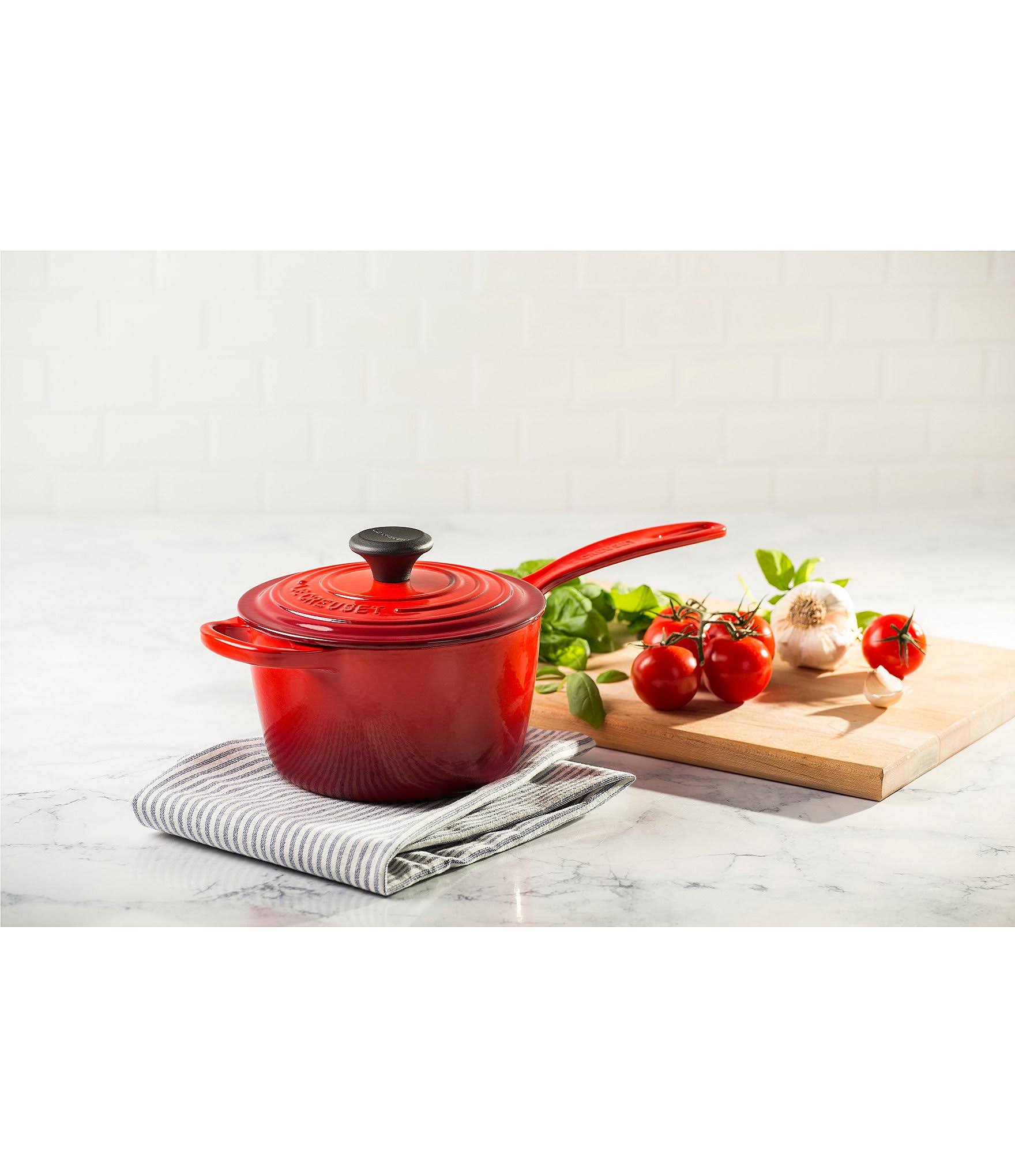 Le Creuset Signature 1.75-Quart Cast Iron Saucepan - Flame