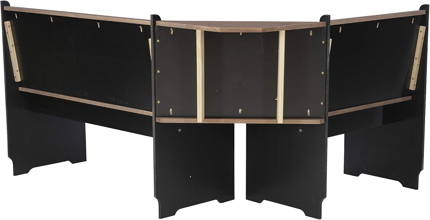 Linon Black and Pecan Breakfast Dining Set Ardmore Nook