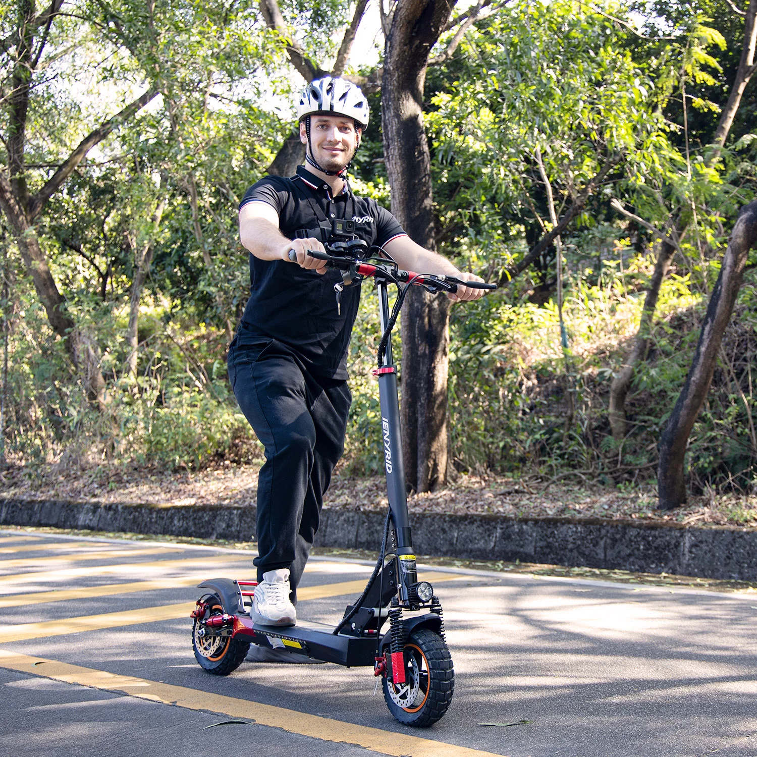 Electric Scooter 28 mph & 25 Miles 700W Kick Scooter, 10" Tires Folding E Scooter Triple Suspension with Seat, Gift for Adult Teens Kids Commuter