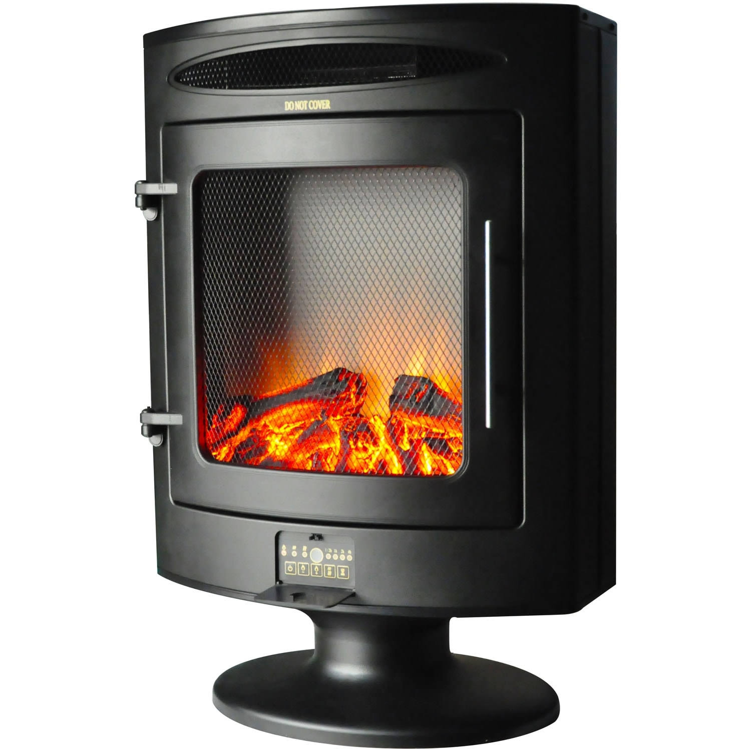Cambridge 1500w Freestanding Electric Fireplace Heater in Black with Log Display