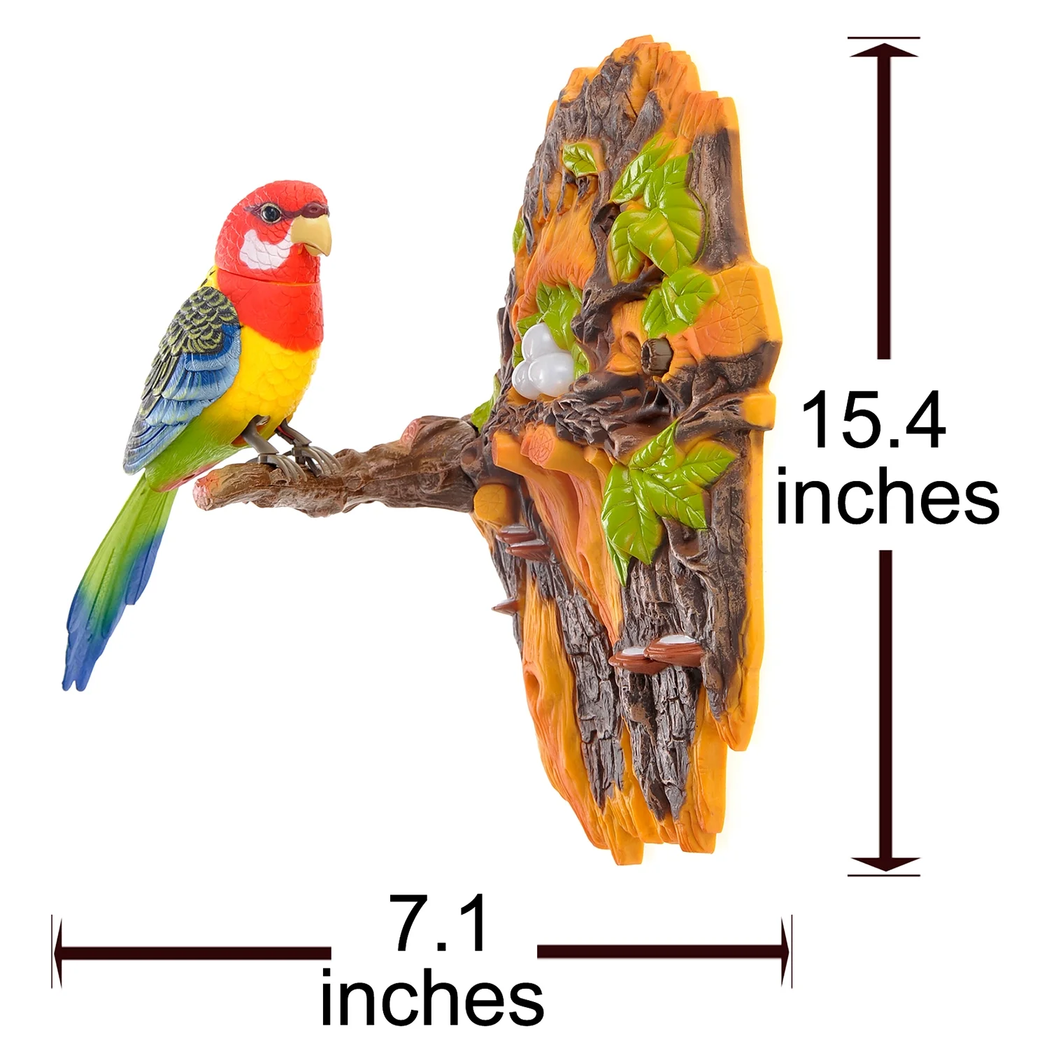Singing and Chirping Bird Wall Mount Fun Dancing Bird With Motion Sensor Electronic Pets Toy Simulation Parrot Office Home Decor Ornament