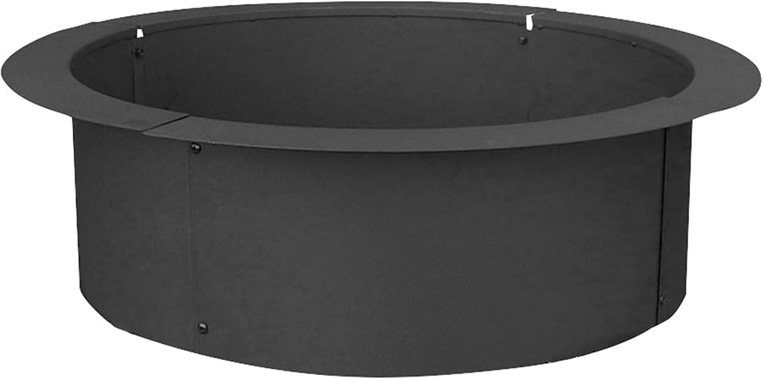 Sunnydaze Fire Pit Ring - 33 Inch Outside x 27 Inch Inside - DIY Campfire Liner - Portable Wood Burning Ring - Above or In-Ground - Durable Steel
