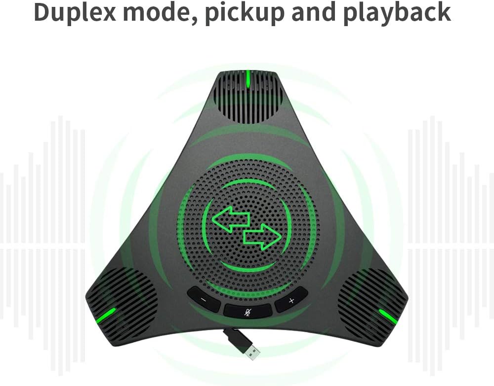 Conference Microphone USB Conference Speaker, Omnidirectional Microphone with Noise Reduction and Echo Cancellation for 8-10 People Business Conference, Home Office,Compatible with Leading Platforms