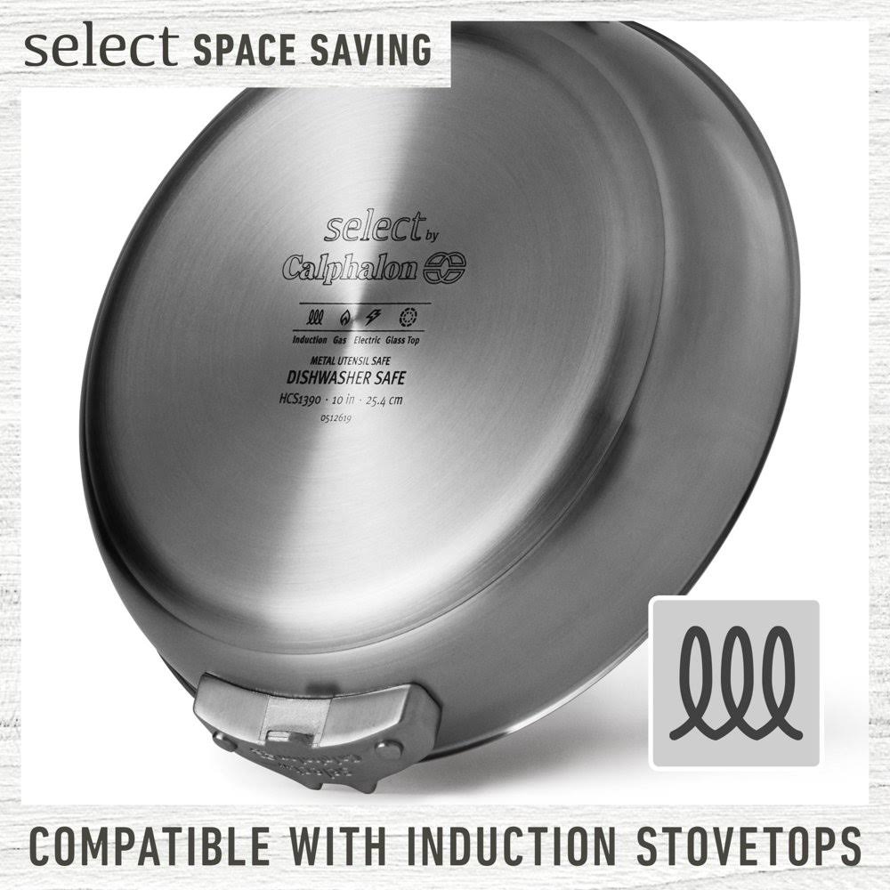 Select by Calphalon Stainless Steel Space Saving Fry Pan Set