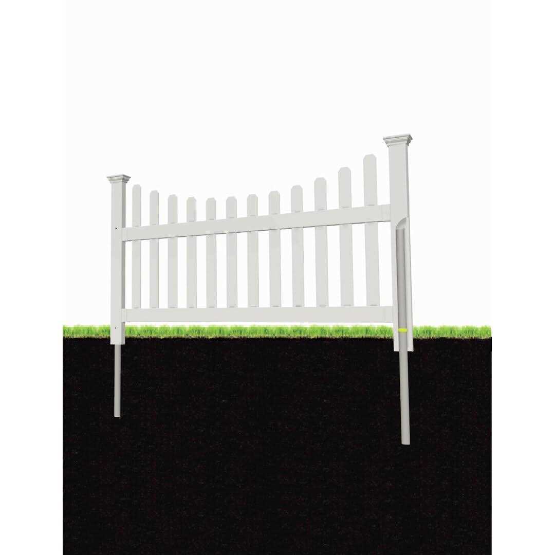 Zippity Outdoor Products All American Vinyl Picket Fence with No-Dig Steel Pipe Anchor Kit - Shop Hardware Tools Online Store