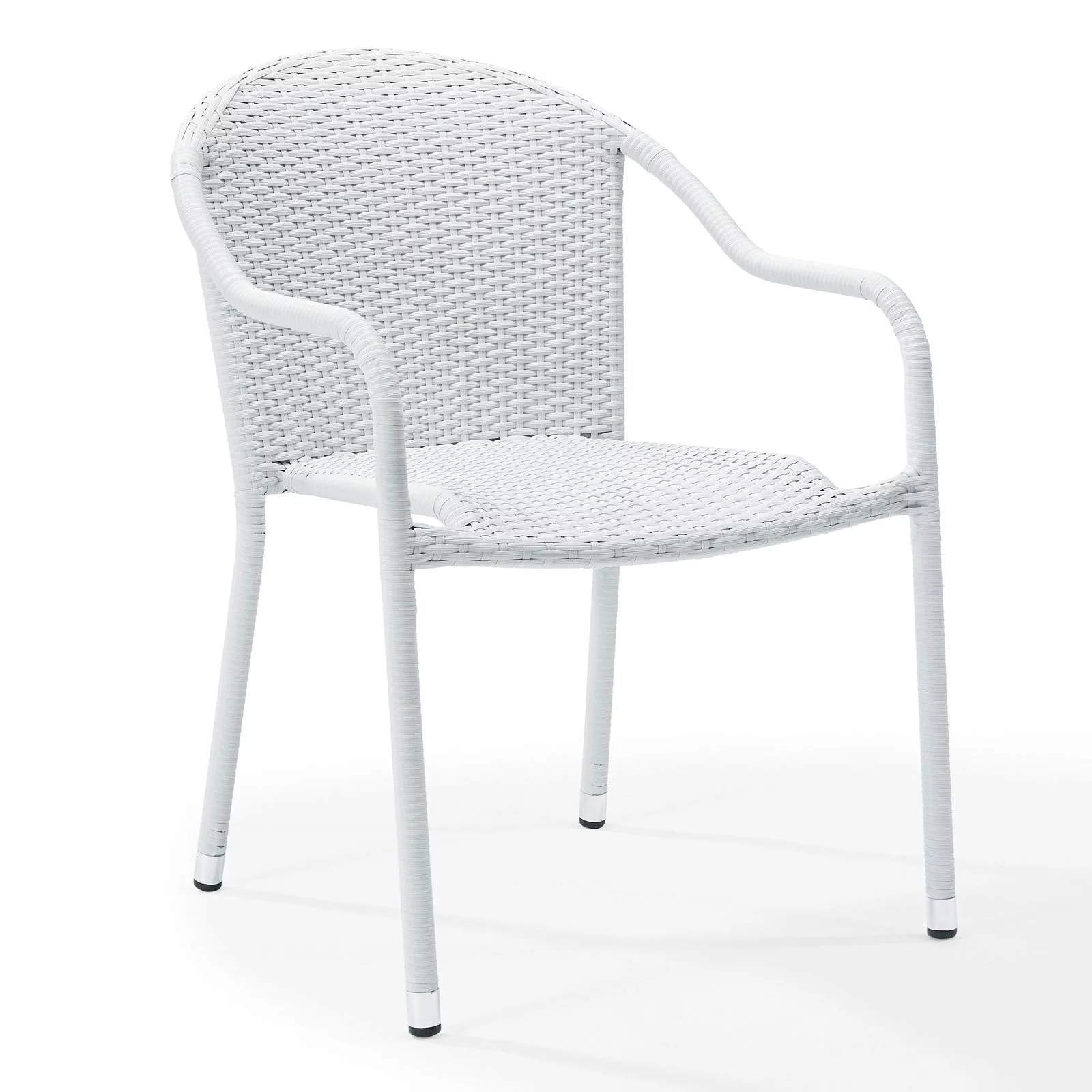Crosley Furniture Palm Harbor 4-Piece Stackable Outdoor Chair Set, Wicker Patio Chairs for Dining, Porch