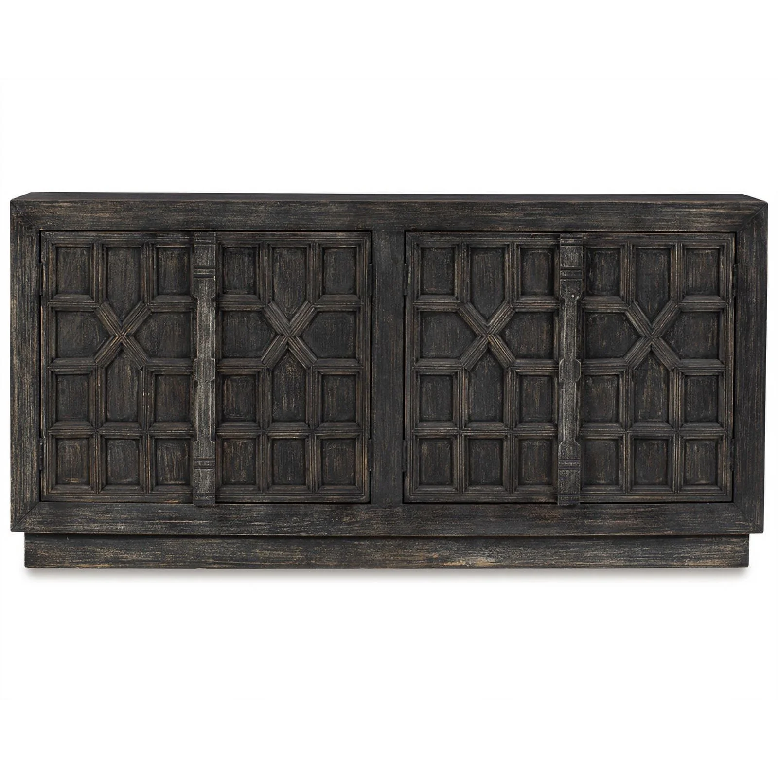 Ashley Furniture Roseworth Wood Accent Cabinet in Distressed Black
